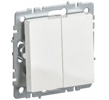 BRITE Выключатель 2-клавишный 10А ВС10-2-0-БрБ белый  BR-V20-0-10-K01-PRO  IEK