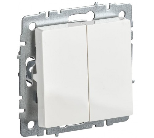 BRITE Выключатель 2-клавишный 10А ВС10-2-0-БрБ белый  BR-V20-0-10-K01-PRO  IEK