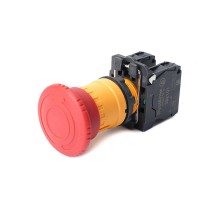 Кнопка аварийного останова SB5 в сборе 22мм 40мм ключ пластик 1НО+1НЗ  SB5AS8445  SE