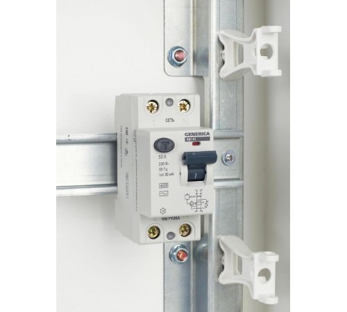 Выключатель дифференциальный (УЗО) ВД1-63 2п 50А 30мА тип AC  MDV15-2-050-030  GENERICA