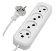 HM01-40-03 Удлинитель 4-местный б/з 2x0,75мм2, 3м, 220В, 10А, серия Home (У10-429), белый  39217  STEKKER