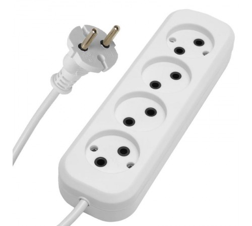 HM01-40-03 Удлинитель 4-местный б/з 2x0,75мм2, 3м, 220В, 10А, серия Home (У10-429), белый  39217  STEKKER