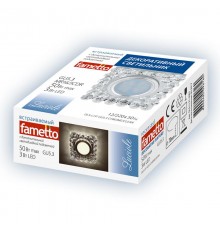 Светильник декор.встр Luciole DLS-L131 GU5.3 CHROME/CLEAR GU5.3 доп.LED подсветка 3Вт металл/стекл. Хром/белый.  UL-00002714  Fametto