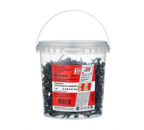 Саморез ШСГД 3,5х41 редкая резьба (1кг) - ведро  125585  Tech-KREP