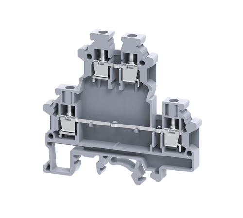 Клемма двухярусные винтовая OptiClip CDL-4-2L-I-серый  289803  КЭАЗ