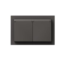 Механизм розетки двойной, 16А, IP44, с заземлением, со шторками, с рамкой, с крышками, мокко Эпика  UP1-SOM-211-44 EKF