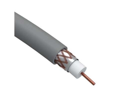 ЭРА Кабель коаксиальный RG-6U, 75 Ом, Cu/(оплётка Cu 64%), нг(А)HF, цвет серый, бухта 100 м (4/80)   Б0044606  ЭРА