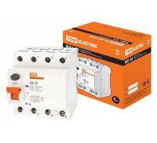 Выключатель дифференциальный (УЗО) ВД1-63 4п 80А 30мА тип AC  SQ0203-0047  TDM