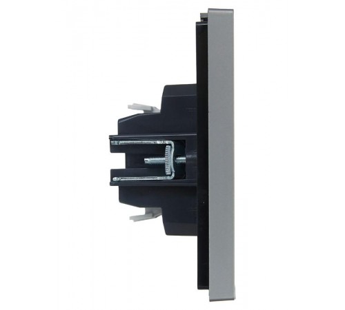 FORTE&PIANO Выключатель 1-клавишный с индикацией 10А FP502 сталь  FP-V10-1-10-1-K46  IEK