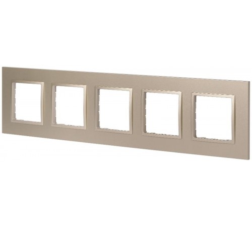 Рамка для розеток и выключателей Elegance 14-5015-04 Classic, на 5 постов, шампань  Б0060594  ЭРА