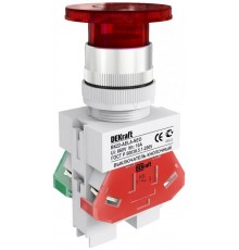 Выкл. кноп. грибок AELA 22 мм Цвет:КРАСНЫЙ неон 2  25030DEK  DEKraft