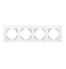 Рамка горизонтальная 4-местная, серия Катрин, GFR00-7004-01, белый  39257  STEKKER