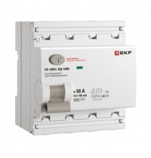 Выключатель дифференциального тока ВД-100N 4P 50А 100мА тип AC эл-мех 6кА PROXIMA EKF  E1046M50100  EKF