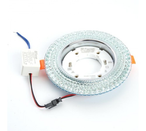 Светильник потолочный встраиваемый под лампу GX53 CD4020 20LED*2835 SMD 4000K, 15W GX53, без лампы, прозрачный, хром  29473  FERON