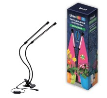 Светильник светодиодный для растений с таймером, на прищепке ULT-P33-15W/SPSB/TM IP40 BLACK спектр для рассады и цветения  UL-00004735  Uniel