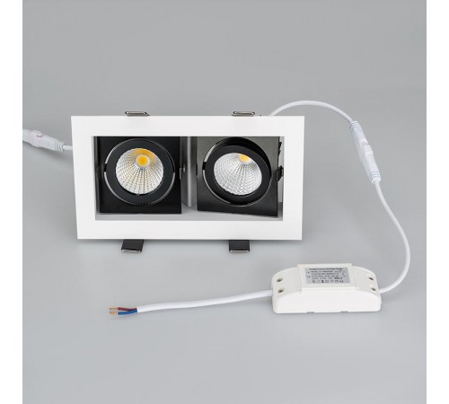 Светильник CL-KARDAN-S180x102-2x9W Day (WH-BK, 38 deg)  024129  Arlight