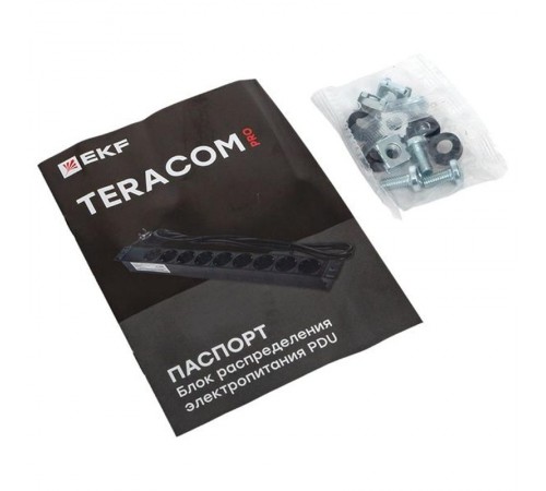 Блок розеток PDU TERACOM PRO 19" 1U 10А/250В 7 розеток Schuko с выключателем разъем C14  TRP-HPD-LS-10A-7SH-C14  EKF