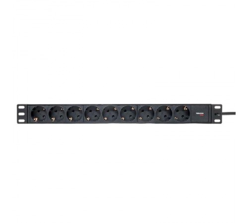 Блок розеток PDU TERACOM PRO 19" 1U 10А/250В 9 розеток Schuko 2 м 3x1,5 мм2 вилка C14  TRP-HPD-PL-10A-9SH-2MC14  EKF