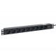 Блок розеток PDU TERACOM PRO 19" 1U 10А/250В 9 розеток Schuko 2 м 3x1,5 мм2 вилка C14  TRP-HPD-PL-10A-9SH-2MC14  EKF