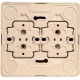 Этюд Кремовый О/У Розетка Розетка 4-ая с заземлением со шторками  PA16-208K  SE
