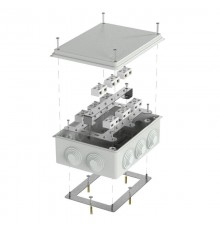 Коробка огнестойкая для о/п 40-0320-FR6.0-4-18-Р Е15-Е60 RAL7035 200х150х75 (5 шт/кор) серая  40-0320-7035-FR6.0-4-18-Р  Промрукав
