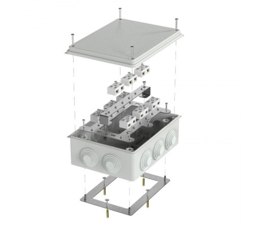 Коробка огнестойкая для о/п 40-0320-FR6.0-4-18-Р Е15-Е60 RAL7035 200х150х75 (5 шт/кор) серая  40-0320-7035-FR6.0-4-18-Р  Промрукав