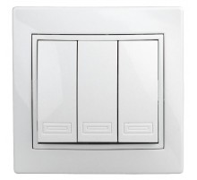 Выключатель тройной, 10А-250В, IP20, СУ, Plano, белый  Б0027605  Intro