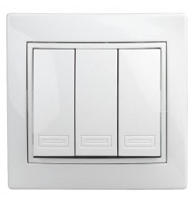 Выключатель тройной, 10А-250В, IP20, СУ, Plano, белый  Б0027605  Intro