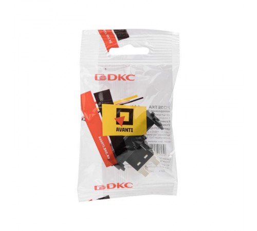 Телефонная розетка RJ-12 модульная, "Avanti", "Черный матовый", 1 модуль  4412311  DKC