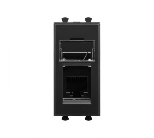 Телефонная розетка RJ-12 модульная, "Avanti", "Черный матовый", 1 модуль  4412311  DKC