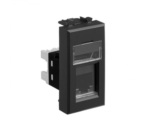 Телефонная розетка RJ-12 модульная, "Avanti", "Черный матовый", 1 модуль  4412311  DKC