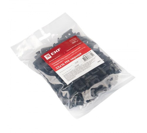 Площадка под хомуты (22x16) с монтажным отверстием М4 чёрная (100шт.) PROxima  pmo-22-16-b  EKF