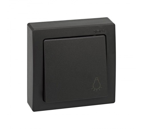 Simon 73 Клавиша для выключателя одноклавишного кнопочного с пиктограммой "лампа", S73 Loft, графит  73018-62  Simon