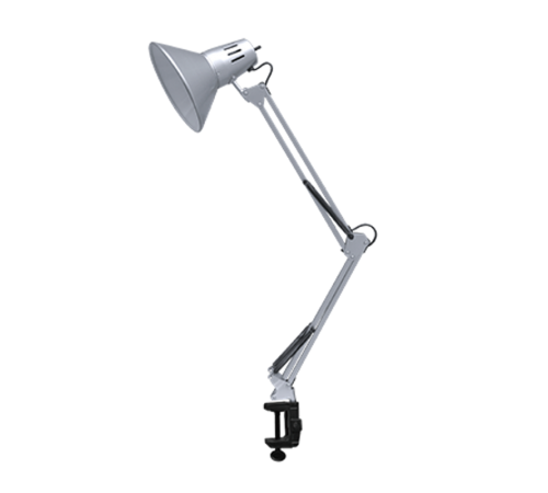Светильник настольный под лампу СНС-13С на струбцине 60Вт E27 СЕРЕБРО (коробка)  4690612012889  IN HOME