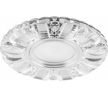 Светильник точечный встраиваемый под лампу, с LED подсветкой CD921 15LED*2835 SMD 4000K, MR16 50W G5.3, прозрачный, хром  28896  FERON