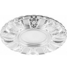 Светильник точечный встраиваемый под лампу, с LED подсветкой CD921 15LED*2835 SMD 4000K, MR16 50W G5.3, прозрачный, хром  28896  FERON