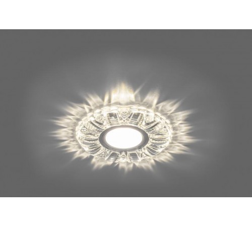 Светильник точечный встраиваемый под лампу, с LED подсветкой CD921 15LED*2835 SMD 4000K, MR16 50W G5.3, прозрачный, хром  28896  FERON