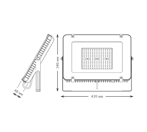 Прожектор светодиодный Qplus 200W 24000lm 6500K 175-265V IP65 графитовый LED 1/2  690511200  Gauss