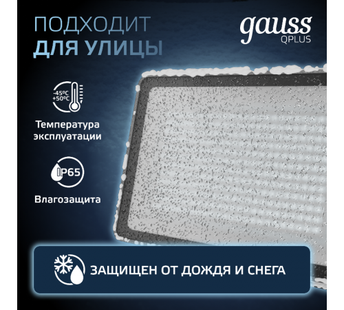 Прожектор светодиодный Qplus 200W 24000lm 6500K 175-265V IP65 графитовый LED 1/2  690511200  Gauss