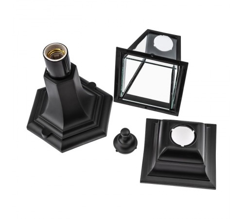 Светильник садово-парковый НТУ 04-60-001 , "Оскар" напольный четырехгранный черный  Б0048099  ЭРА