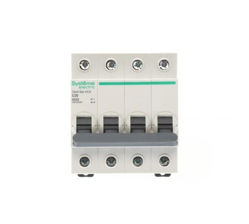 Выключатель автоматический четырёхполюсный 20A C 6kA City9  C9F36420 Systeme Electric