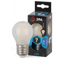 Лампа светодиодная F-LED P45-7W-840-E27 frost (филамент, шар мат., 7Вт, нейтр, E27)  Б0027959  ЭРА