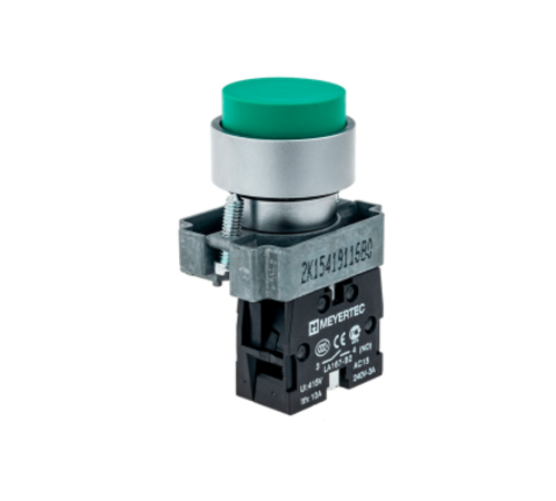 Кнопка выступающая, зеленая, 1NO, мет. MTB2-BLZ113  58155  ОВЕН