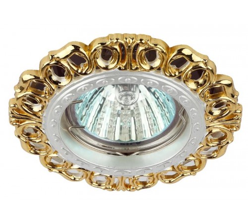 Светильник точечный встраиваемый под лампу KL53 50Вт MR16 белый/золото литой  Б0017096  ЭРА