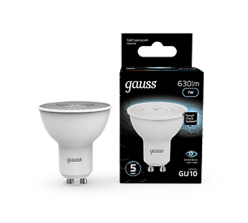 Лампа светодиодная LED 7Вт GU10 220В 4100К MR16  101506207  Gauss