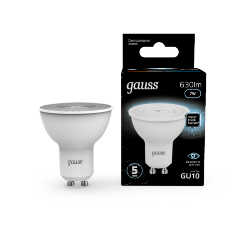 Лампа светодиодная LED 7Вт GU10 220В 4100К MR16  101506207  Gauss