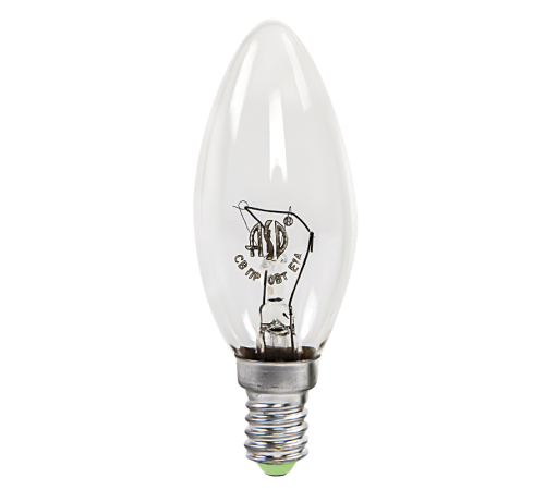 Лампа накаливания ЛОН свеча B35 60Вт 230В Е14 прозр 630Лм  4607177995045  ASD