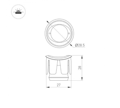 Светильник ALT-LODESTAR-HANDRAIL-R27-1.5W Day4000 (GR, 30x60 deg, 12-24V) (Arlight, IP67 Металл, 3 года)  052579  Arlight