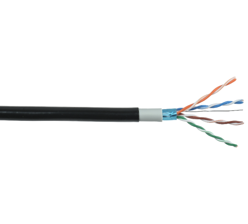 Каб. в. п. F/UTP кат. 5E 4х2х24AWG solid LSZH/LDPE чер.  LC3-C5E04-389  ITK
