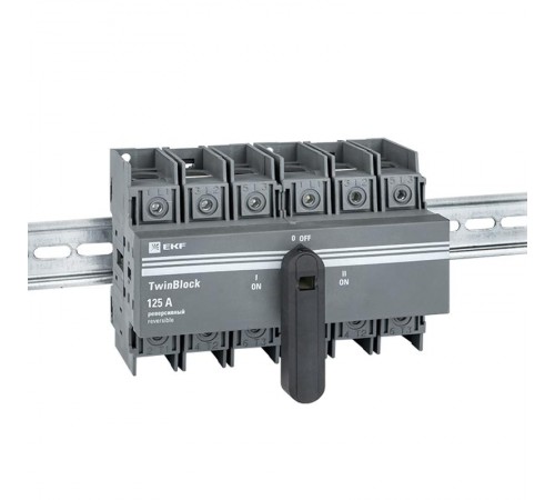 Рубильник 125A 3P реверсивный c рукояткой для прямой установки TwinBlock  tb-s-125-3p-rev  EKF